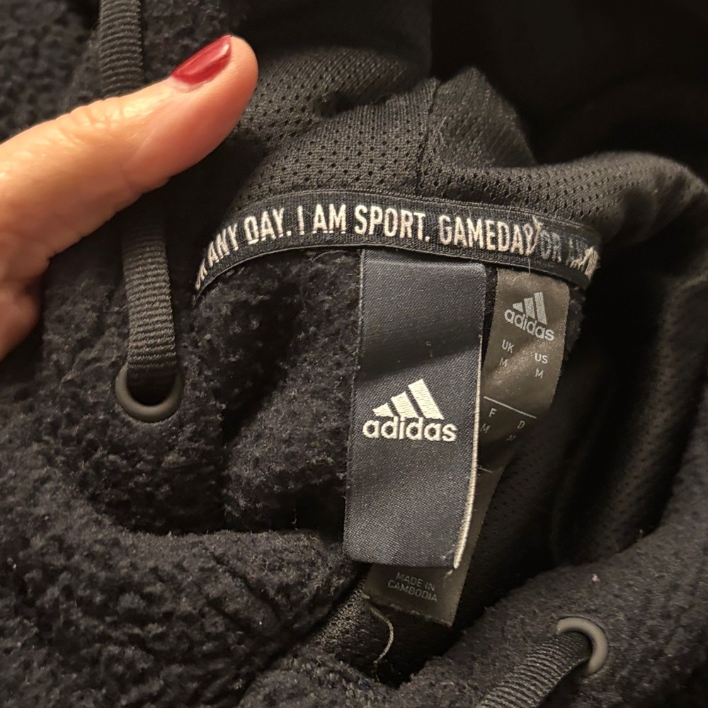 Adidas Black Sherpa Hoodie - Picture 4 of 5